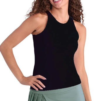 Women's Foundation Hi-Neck Tennis Tank Onyx-Apparel-Tail-AX3171-9008S25_712ac2a8-1aec-4203-ac7a-d7335cf4ad1d-Tennis Express