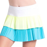 Girls' Doubles Pleated Tennis Skort Parrot and Lemon Frost,Apparel,Lucky In Love,Parrot/Lemon Frost,2XS,Tennis Express,B166-447-1