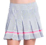 Girls' Pinstripe Pop Tennis Skort White-Apparel-Lucky In Love-B176-43G110-2-Tennis Express