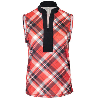 Women's Birch Sleeveless Tennis Top Plaid, Bubble, Plaid, Tennis Express, BIR-H26-PLDH26-PLAID-1