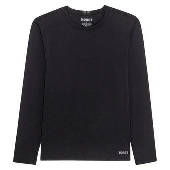 Men's Long Sleeve Tournament Tennis Crew, Boast, Black/Asphalt, Tennis Express, BM5TP30-F26-BLACK-ASPHALT-1
