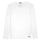 Men's Long Sleeve Tournament Tennis Crew, Boast, White/Navy, Tennis Express, BM5TP30-F26-WHITE-NAVY-1