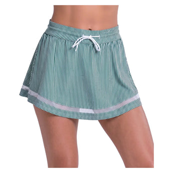 Women's High Waist Seersucker Tennis Skort Team Green, Lucky In Love, Team Green, Tennis Express, CB822-300F26-TEAM-GREEN-1