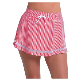 Women's High Waist Seersucker Tennis 13 Inch Skort Team Red, Lucky In Love, Team Red, Tennis Express, CB822-603F26-TEAM-RED-1