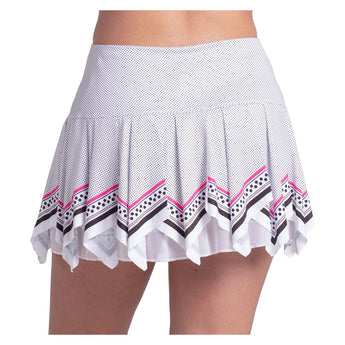 Women's Right On Point 13 Inch Tennis Skort White, Lucky In Love, Tennis Express, CB837-13H110-1