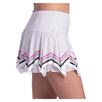Women's Right On Point 13 Inch Tennis Skort White, Lucky In Love, Tennis Express, CB837-13H110-2