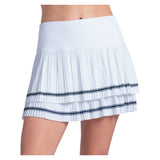 Women's Preppy Court 14 Inch Pleated Tennis Skort White, Lucky In Love, White, Tennis Express, CB843-03H110-WHITE-1