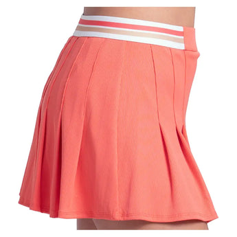 Women's Heritage Stripe 13 Inch Pleat Skort Flame,Apparel,Lucky In Love,,,Tennis Express,CB860-82G807-6