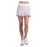 Women's Point Taken 14 Inch Pleat Tennis Skort White, Lucky In Love, Tennis Express, CB862-14H110-3