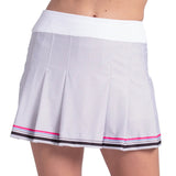 Women's Point Taken 14 Inch Pleat Tennis Skort White, Lucky In Love, White, Tennis Express, CB862-14H110-WHITE-1