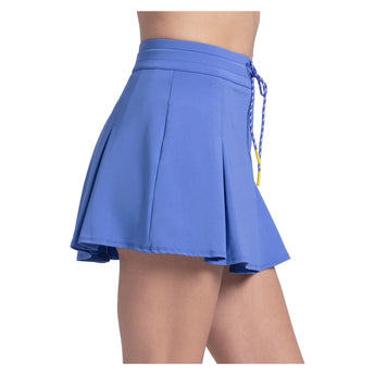 Women's Love Knot 14 Inch Pleat Tennis Skort Parisian Blue, Lucky In Love, Tennis Express, CB870-434-1