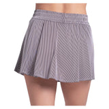 Women's High Waist Rib Sport Cord 13 Inch Tennis Skort White and Black, Lucky In Love, Tennis Express, CB874-121-1