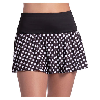 Women's Spot On Flounce 13 Inch Tennis Skort Black, Lucky In Love, Black, Tennis Express, CB877-07H001-BLACK-1