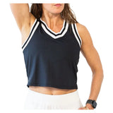 Women's Claire Tennis Tank Black and White, Bubble, Black/White, Tennis Express, CLR-BLKF26-BLACK-WHITE-1