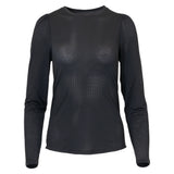 Women's Crew Long Sleeve Tennis Top, Bubble, Black, Tennis Express, CREW-NF7-B-BLACK-1