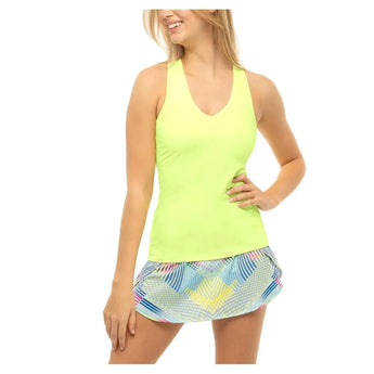 Women's V-Neck Tennis Tank with Bra in Lemon Frost-Apparel-Lucky In Love-CT60-718F21-4-Tennis Express