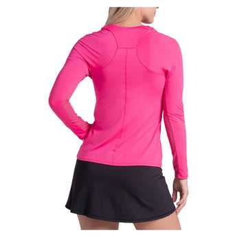 Women's Breeze Long Sleeve Tennis Top Shocking Pink, Lucky In Love, Tennis Express, CT908-645-4
