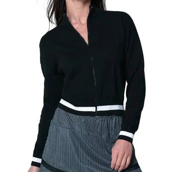 Women's Rally Mock Neck Tennis Cardigan-Apparel-Lucky In Love-CX106-121-Tennis Express