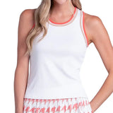 Women's Double Classic Tennis Tank White and Camel,Apparel,Lucky In Love,White/Camel,XS,Tennis Express,CX187-155-3.1