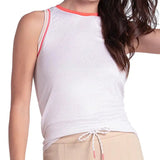 Women's Clubhouse Tennis Tank White and Camel,Apparel,Lucky In Love,White/Camel,XS,Tennis Express,CX198-86G240-3