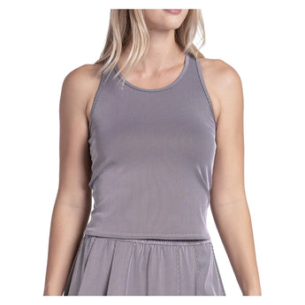 Women's Rib Sport Cord Tennis Tank White and Black, Lucky In Love, White/Black, Tennis Express, CX207-121-WHITE-BLACK-1