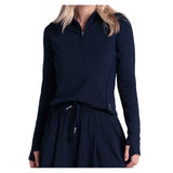 Women's Pima Heritage 1/4 Zip Tennis Top,Apparel,Lucky In Love,472 Dark Navy,XS,Tennis Express,CX211-58H472