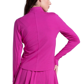 Women's Pima Heritage 1/4 Zip Tennis Top,Apparel,Lucky In Love,,,Tennis Express,CX211-58H676-3
