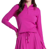 Women's Pima Heritage 1/4 Zip Tennis Top,Apparel,Lucky In Love,,,Tennis Express,CX211-58H676