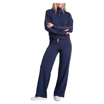 Women's Lucky Pure Luxe Zip Long Sleeve Tennis Top, Lucky In Love, 401 Midnight, Tennis Express, CX218-H26-401-MIDNIGHT-1