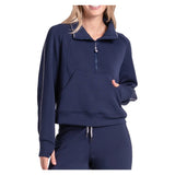 Women's Lucky Pure Luxe Zip Long Sleeve Tennis Top, Lucky In Love, Tennis Express, CX218-H26-5