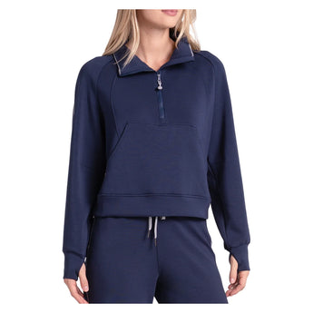 Women's Lucky Pure Luxe Zip Long Sleeve Tennis Top, Lucky In Love, Tennis Express, CX218-H26-7