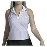 Women's Ivy Classic Tennis Polo Tank White, Lucky In Love, White, Tennis Express, CX220-97G110-WHITE-1