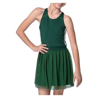 Girls' Level Up Tennis Dress Team Green, Lucky In Love, Team Green, Tennis Express, D20-300-TEAM-GREEN-1