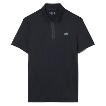 Men's Players Tennis Polo Black, Lacoste, Black, Tennis Express, DH6745-031F26-BLACK-1