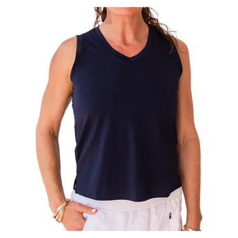 Women's Emery Tennis Tank, Bubble, Black, Tennis Express, EMRY-NF18-B-BLACK-2