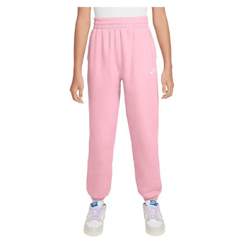 Girls' Sportswear Club Fleece Loose Pants Med Soft Pink-Apparel-Nike-FD2933-690B-2-Tennis Express