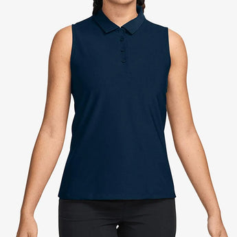 Women's Dri-Fit Victory Sleeveless Tennis Polo Armory Navy and White-Apparel-Nike-FQ1572-478-Tennis Express