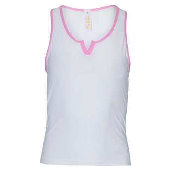 Women's Farah Tennis Tank White and Pink Sorbet,Apparel,Bobbe,White/Pink Sorbet,XS,Tennis Express,FR-FT-1106