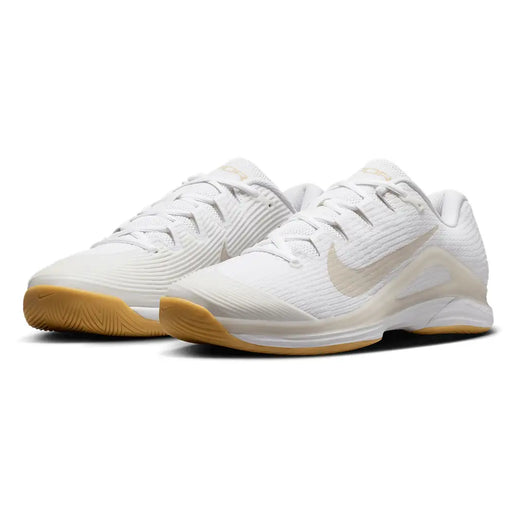 Men's Zoom Vapor 12 Tennis Shoes White and Lt Orewood Brown