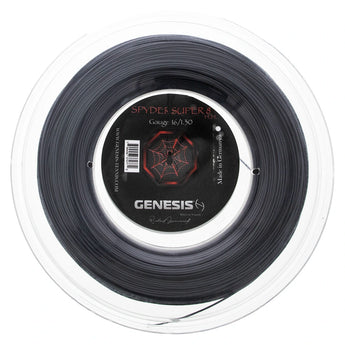 Genesis Spyder Super 8 Tennis Reel Black,Strings,Genesis,Black,16,Tennis Express,GESS8130R-F26