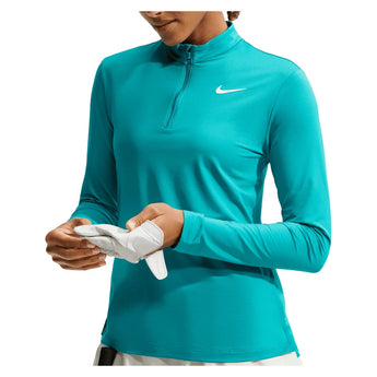 Women's Dri-FIT UV Victory 1/4-Zip Tennis Top Energy and White, Nike, Energy/White, Tennis Express, HF6586-300H26-ENERGY-WHITE-1