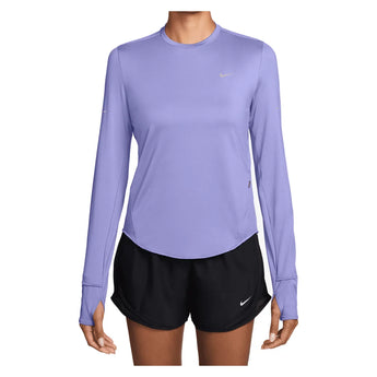 Women's Swift Dri-FIT UV Long-Sleeve Crew-Neck Running Top, Nike, 580 Purple Pulse/Reflective Silver, Tennis Express, HQ0503-H26-580-PURPLE-PULSE-REFLECTIVE-SILVER-1