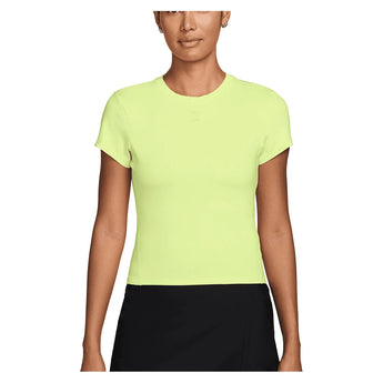 Women's Court Dri-FIT Advantage Short Sleeve Tennis Top Lt Lemon Twist and Black-Apparel-Nike-HQ2994-736_1-705123Tennis Express