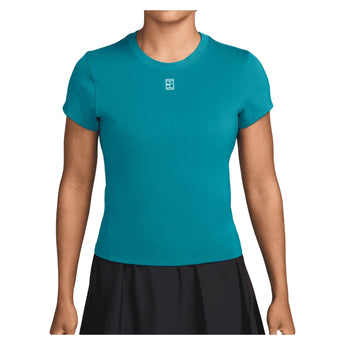 Women's Court Dri-FIT Advantage Short Sleeve Tennis Top, Nike, 372 Bright Spruce/White, Tennis Express, HQ2994-H26-372-BRIGHT-SPRUCE-WHITE-1