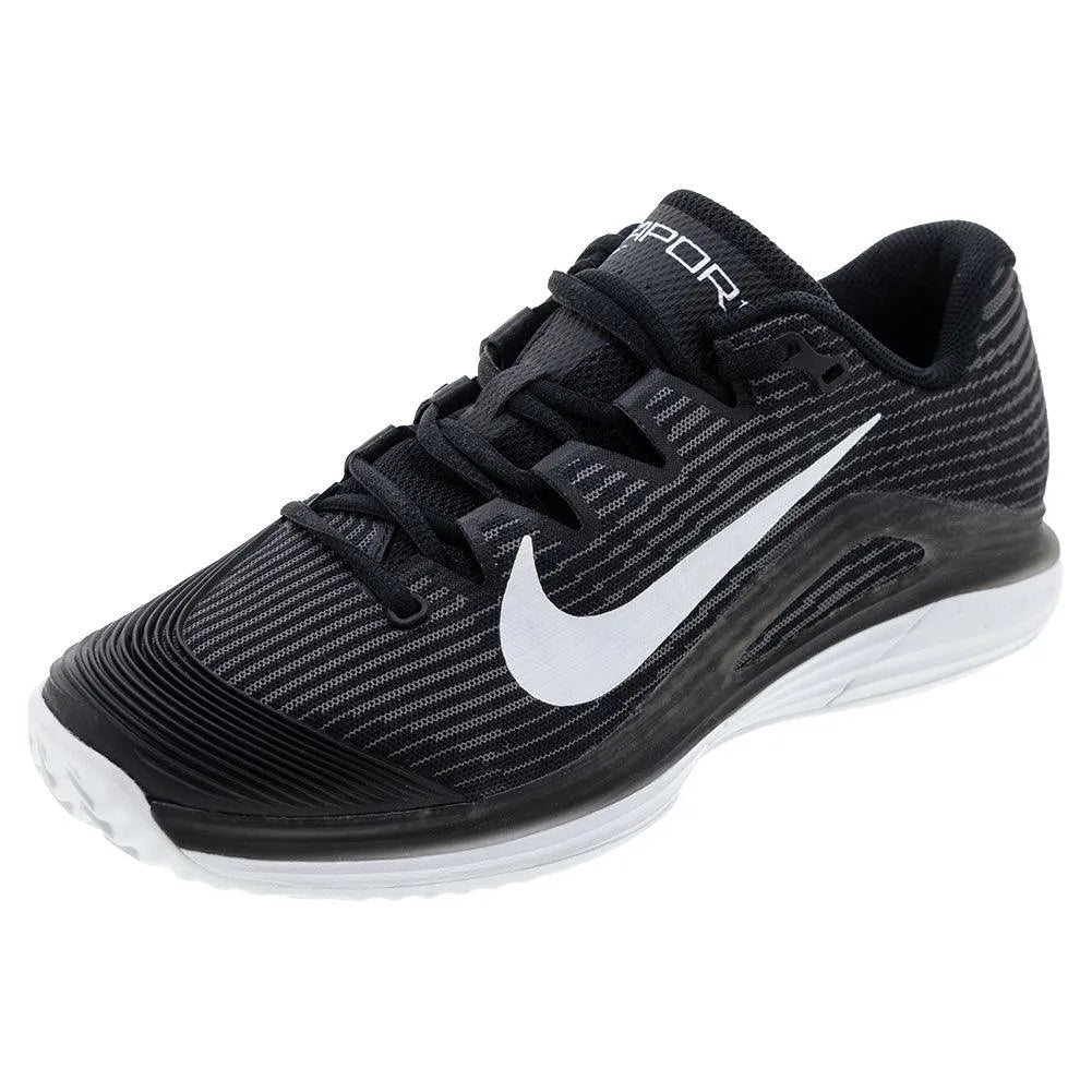 Mens Zoom Vapor 12 Clay Tennis Shoes Black and White – Tennis Express