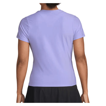 Women's Dri-FIT Victory Short Sleeve Tennis Top Purple Pulse and White, Nike, Tennis Express, IB3776-580H26-1