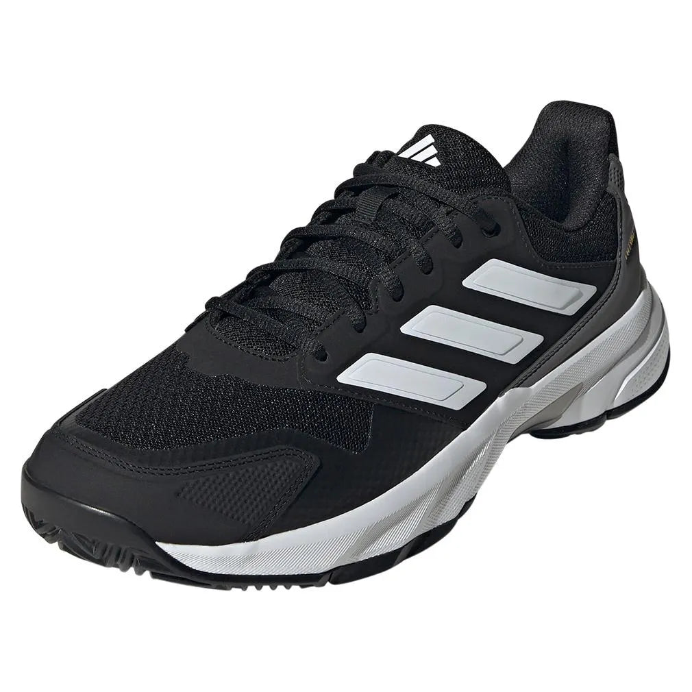 シューズ(男性用) Adidas courtjam control 3 Men's CourtJam Control 3 Tennis Shoes Black and White – Tennis Express