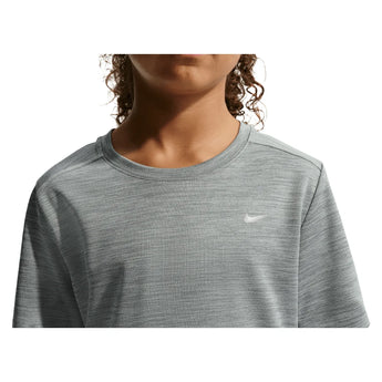 Boys' Dri-FIT Miler Short Sleeve Training Top Smoke Grey and Heather, Nike, Tennis Express, IF2425-084H26-4