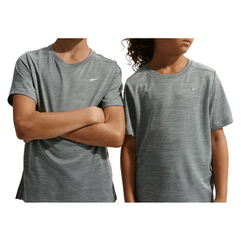 Boys' Dri-FIT Miler Short Sleeve Training Top Smoke Grey and Heather, Nike, Tennis Express, IF2425-084H26-7