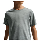 Boys' Dri-FIT Miler Short Sleeve Training Top Smoke Grey and Heather, Nike, Smoke Grey/Htr, Tennis Express, IF2425-084H26-SMOKE-GREY-HTR-1
